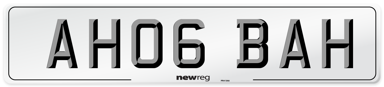 AH06 BAH Number Plate from New Reg